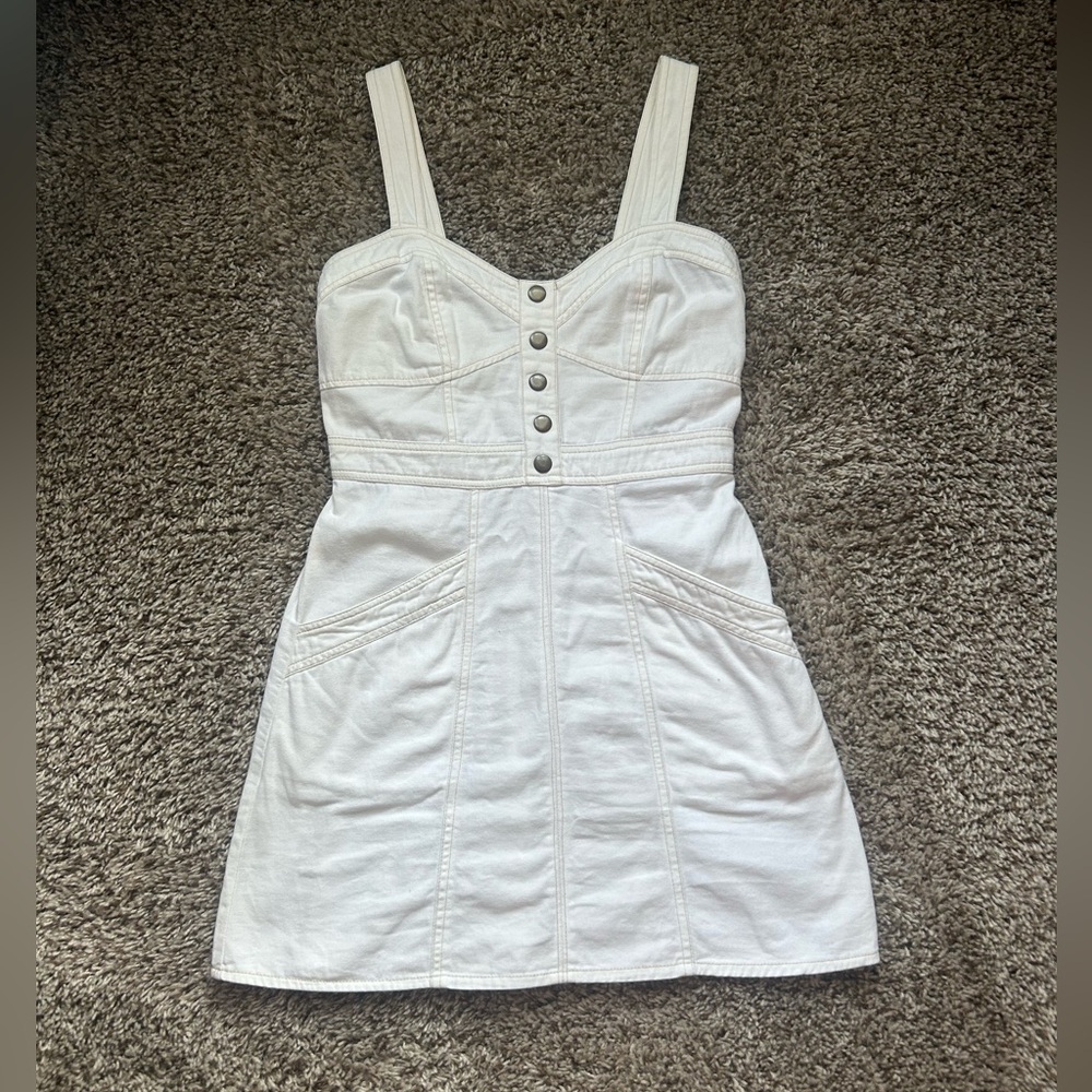 White Denim Mini Dress